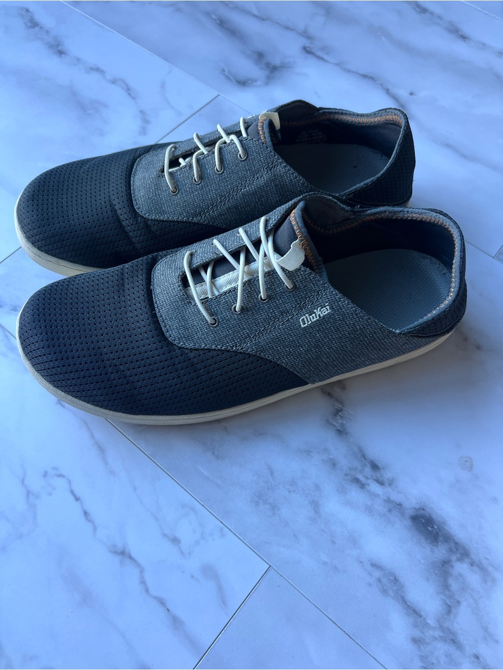 OluKai Nohea Moku Gray Mesh Slip On Sneakers / Men's 12